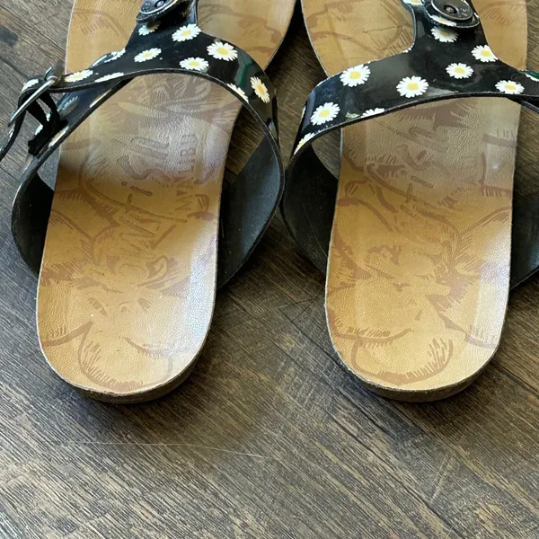 Blowfish Malibu Womens Black Daisy Floral Braided Thong Sandals B130 Size‎ 8.5 - Image 3