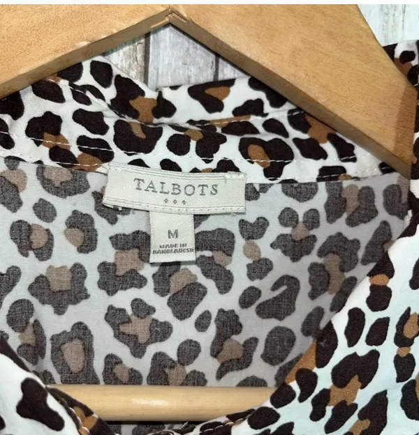Talbots Leopard Print Cotton Button Down •Medium  - Image 5