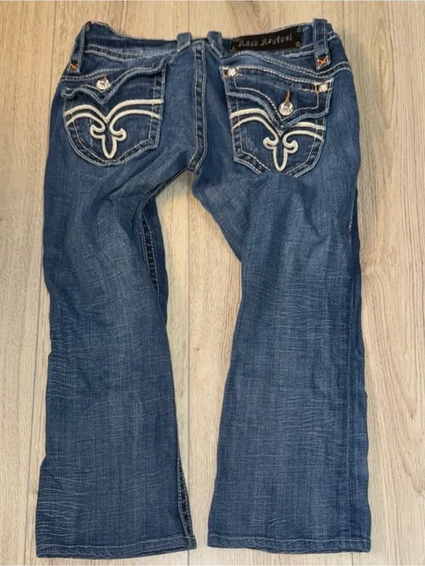 Rock revival Stephanie capri crop cropped blue jeans denim - Image 3