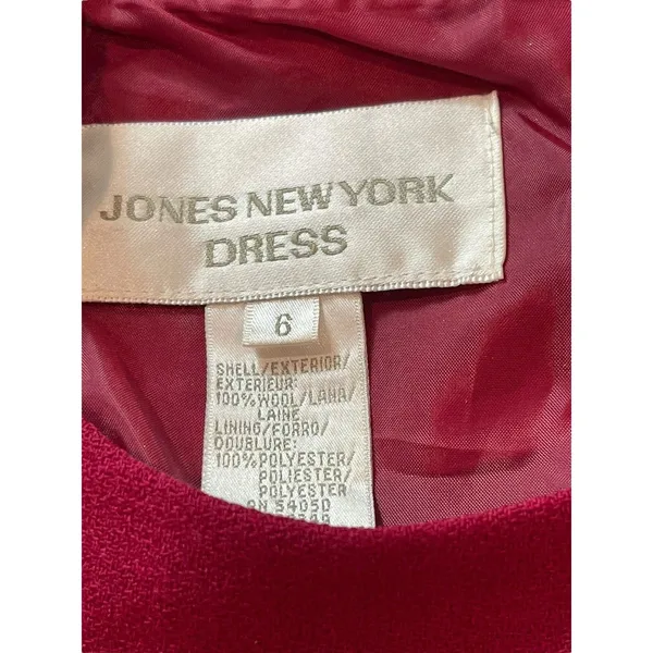 VTG Jones New York Two Piece Mauve Wool Sheath Dress Suit Button Blazer Set 6 - Image 12