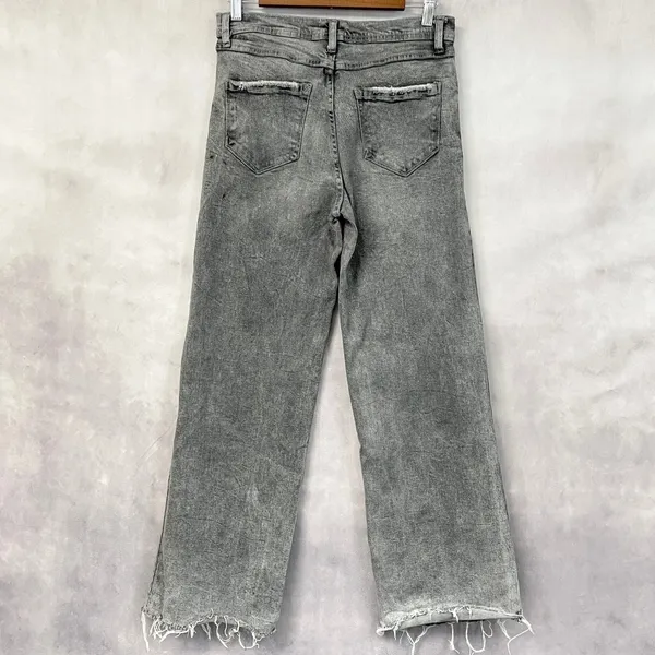 Kensie Jeans The Kaya High Rise Wide Leg Womens 8‎ Raw Hem Grunge Street Urban - Image 2
