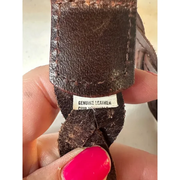 Abercrombie & Fitch Braided Belt Women XS/S Brown Leather Skinny Boho Western - Image 12
