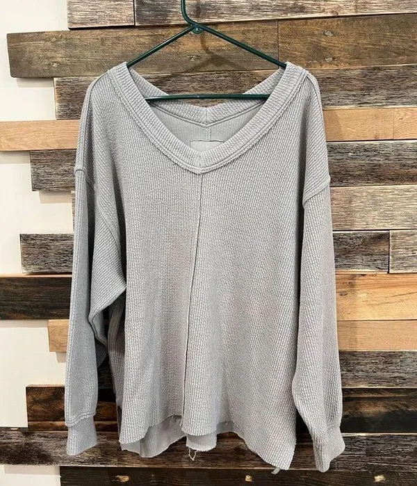 Aerie Downtime V-Neck Sweatshirt sz M - Image 3