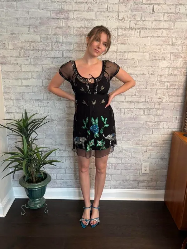Free People Sheer and Sequin Mini Dress - Image 2