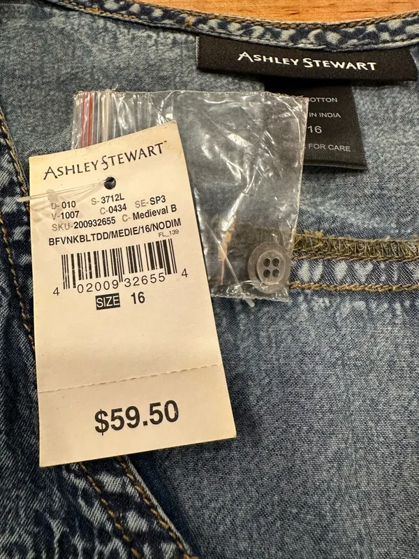 Ashley Stewart Denim Maxi Dress Size 16 NWT Bohemian Western Coastal Cowgirl - Image 7
