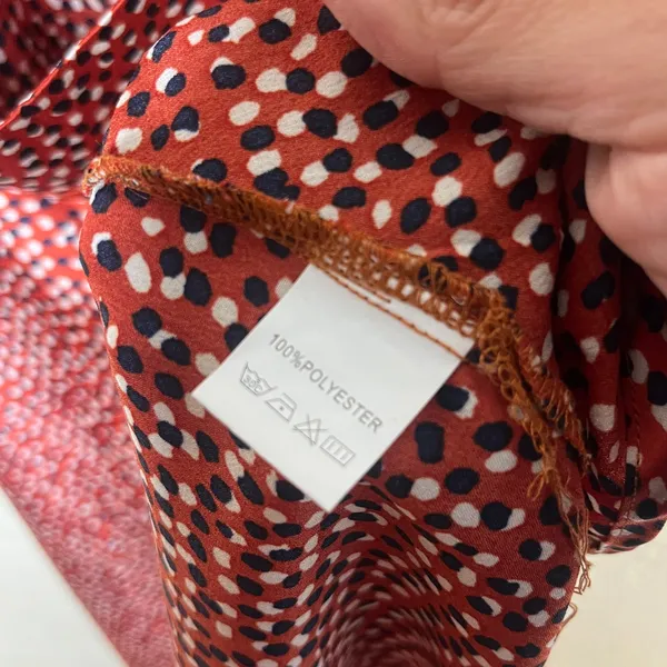 Petal‎ & Pup Women's Printed Burnt Orange Satin Cutout Midi Dress Size 4 - Image 4