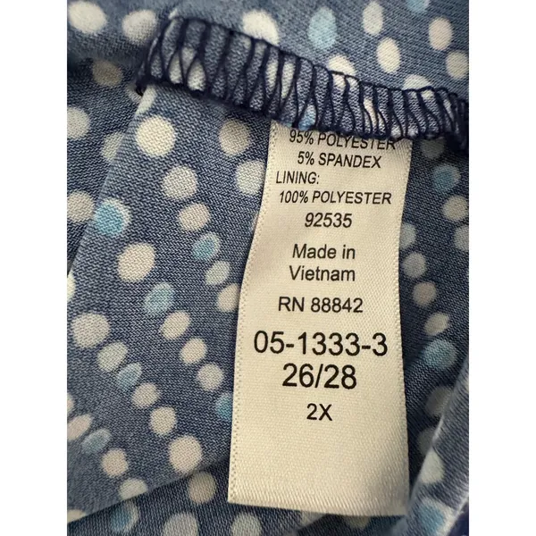 Woman‎ Within Maxi Dress Women Size 2X Blue Stretch Modern Polka Dot Sleeveless - Image 8