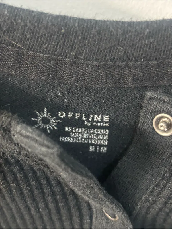 OFFLINE By Aerie Wow! Waffle Henley T-Shirt - True Black - Image 4