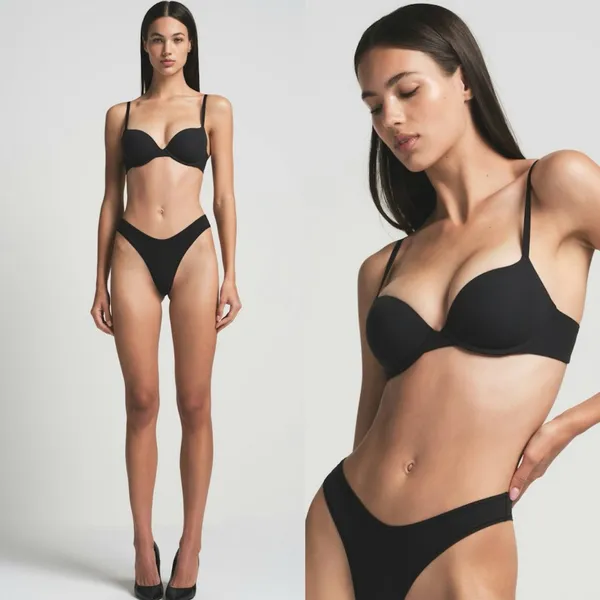 SKIMS Fits Everybody Demi Push-Up T-Shirt Bra BR-UWR- 2295 ONYX size‎ 34B NWT - Image 2