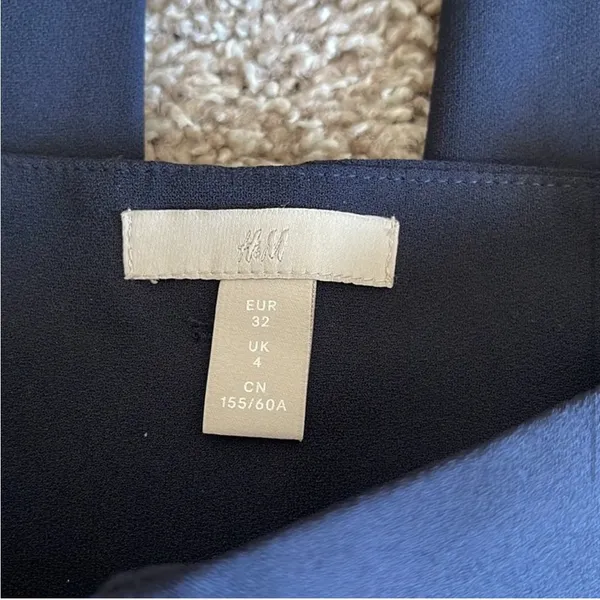 Navy Blue Paperbag Waist Straight Leg Pants trousers - Image 6