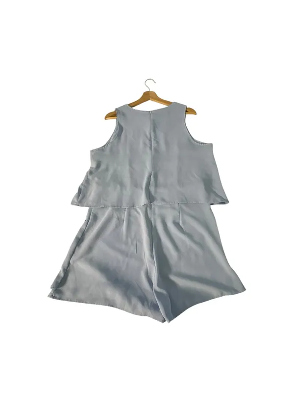 Dokotoo Womens XL Blue Layered Romper Sleeveless Flowy Resort Summer - Image 5