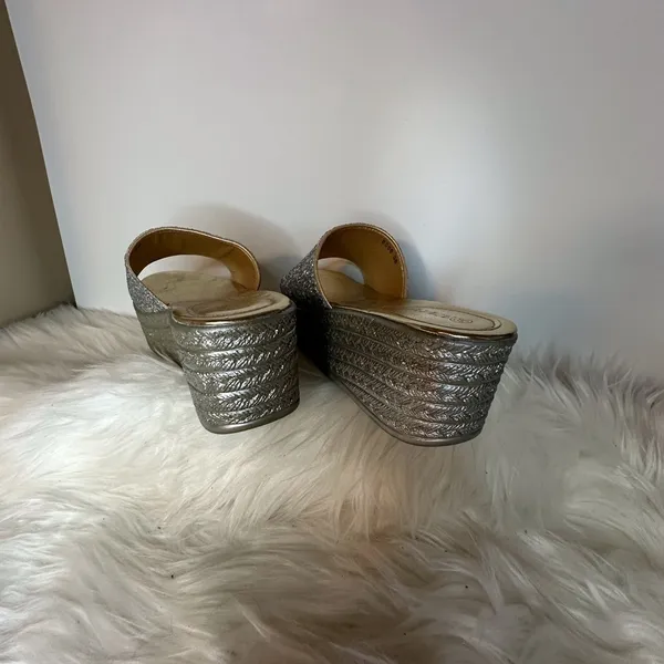 Silver Glitter Platform Shoes with Espadrille Sole - Image 7