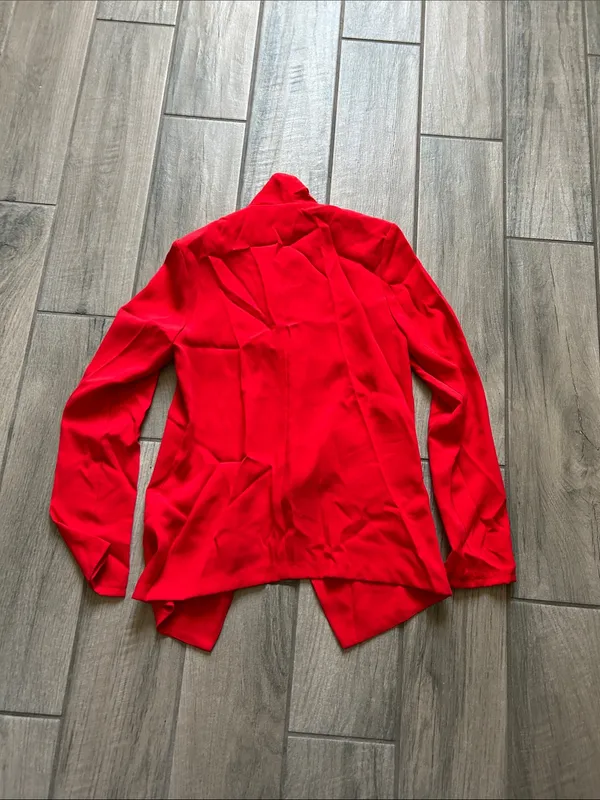 Lulu's Vibrant Red Open-Front Blazer - Image 3
