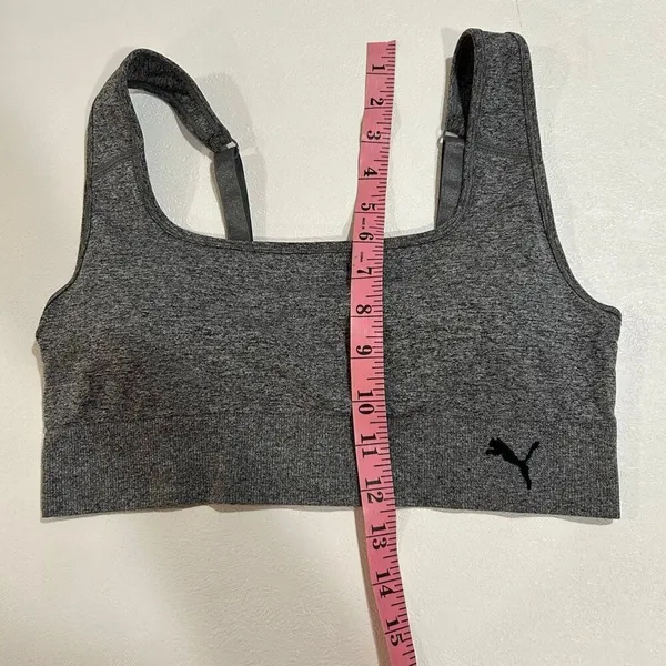 PUMA Gray Seamless Sports Bra Women’s Large Stretchy Comfort Fit - Image 5
