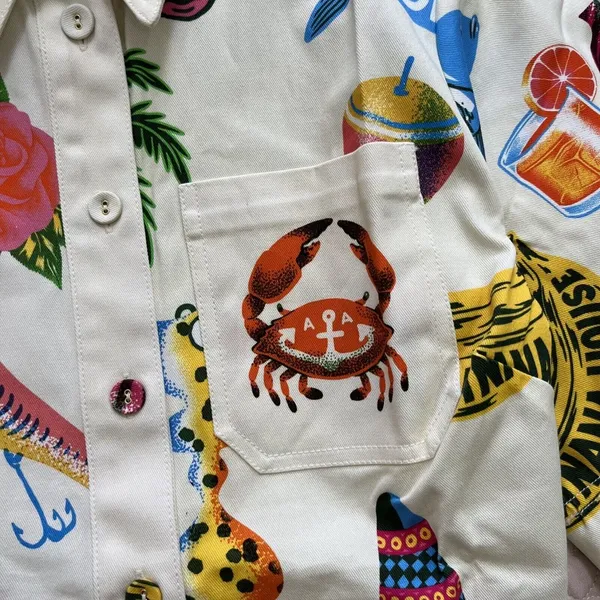 NWT ALEMAIS x Alan Berry Rhys Samaki Cropped Organic Cotton Shirt Women's Size 0 - Image 8