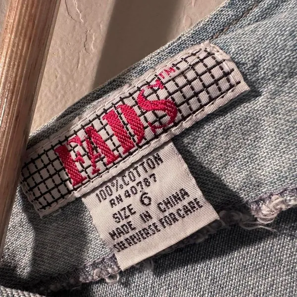 Vintage Fads Sleeveless Denim Mini Dress Size 6 Western Summer Casual Retro‎ - Image 3