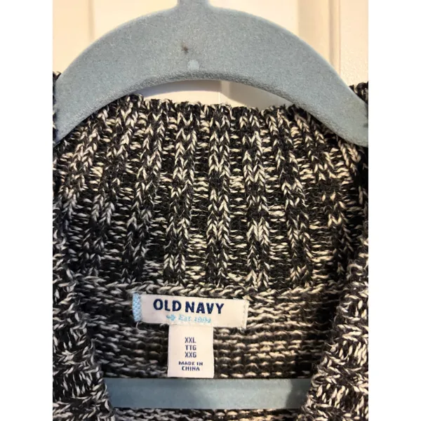 Old Navy Women's XXL Black White Marled‎ Mock Neck Long Sleeve Sweater - Image 5