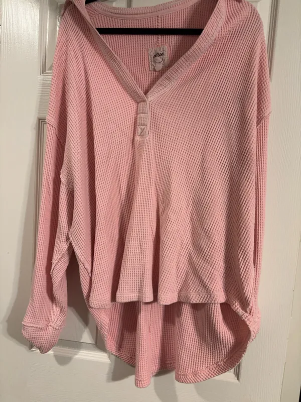 Aerie Pink Waffle Shirt - Image 2