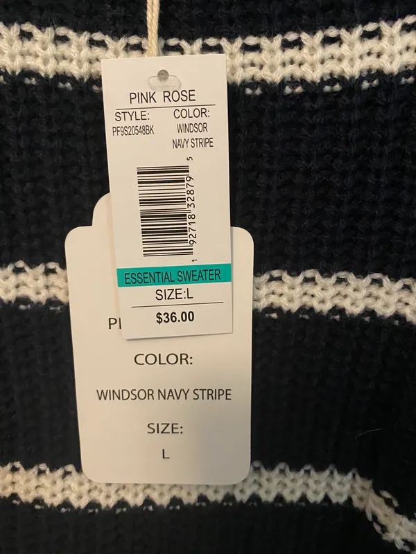 navy blue and white striped sweater - Image 2
