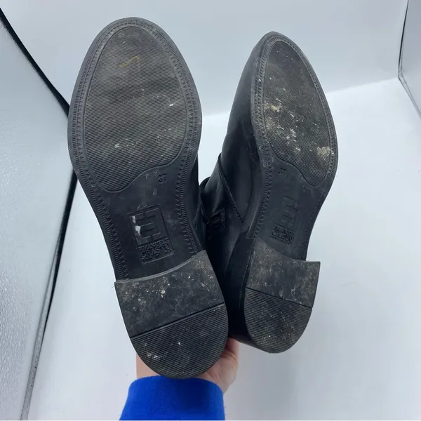 Emanuele Crasto Double Buckle Leather Moto Black Boots Size US‎ 7 EUR 37 - Image 2