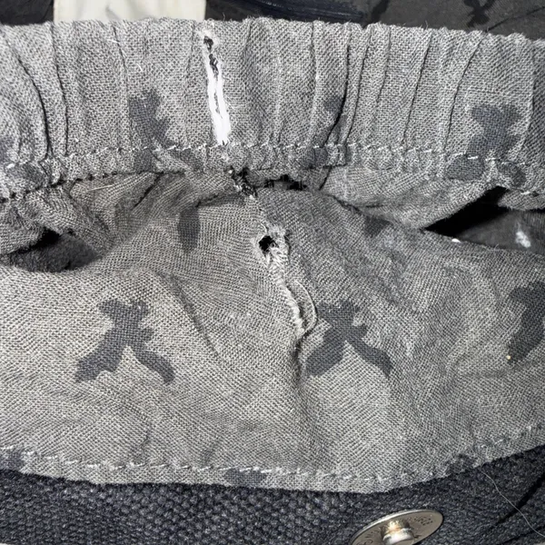 Vintage 2000s Y2K American Eagle Black Gray Canvas Boho Hobo Shoulder Bag Purse - Image 7