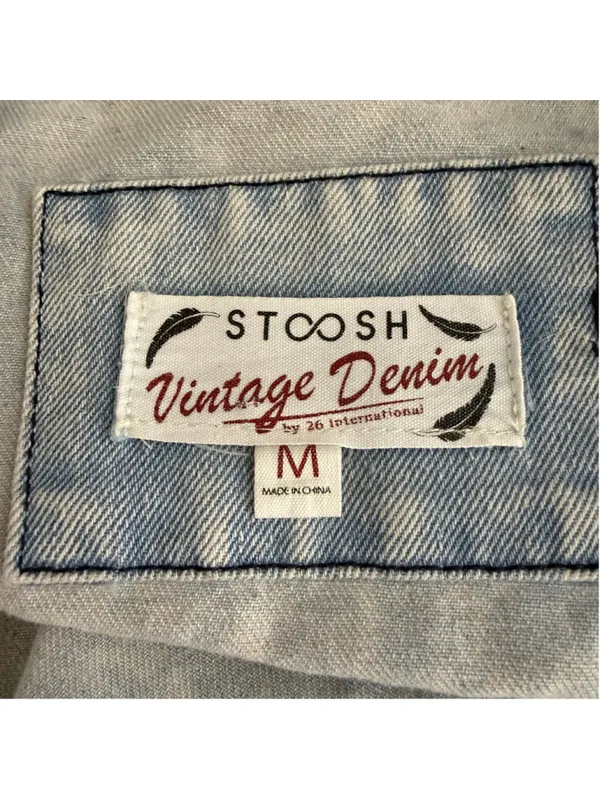 Stoosh vintage denim jacket acid wash grunge 90s Y2K flap pockets cotton rocker - Image 8