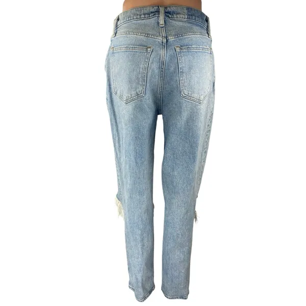 Abercrombie & Fitch The 90s Ultra High Rise Blue Distressed Denim Jeans Size 29 - Image 3