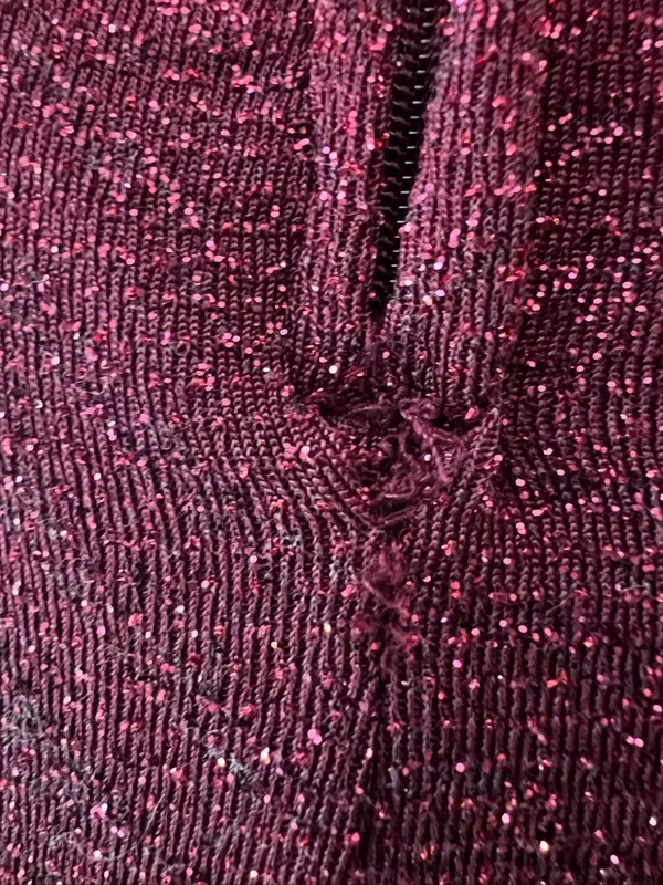 Windsor Burgundy Wine Keira Glitter Knit High Slit Formal Dress Size 1 / 2 - Image 10