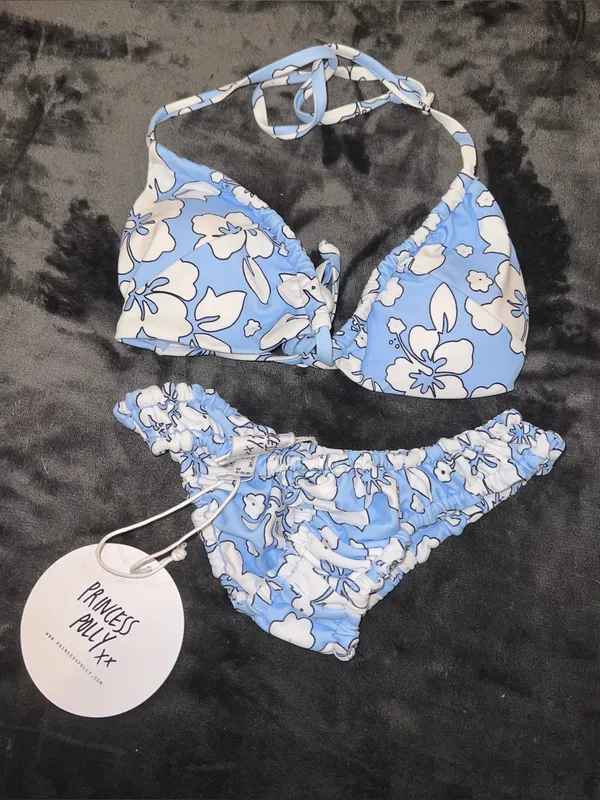 Princess Polly Wonda Hawaiian Floral Bikini Set in Blue Size 2 / 4 New with tag - Image 6