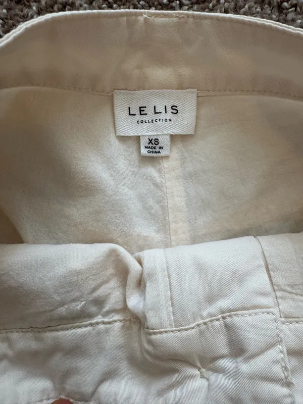 Le lis High-Waisted Cream Linen Khaki Pant - Image 4