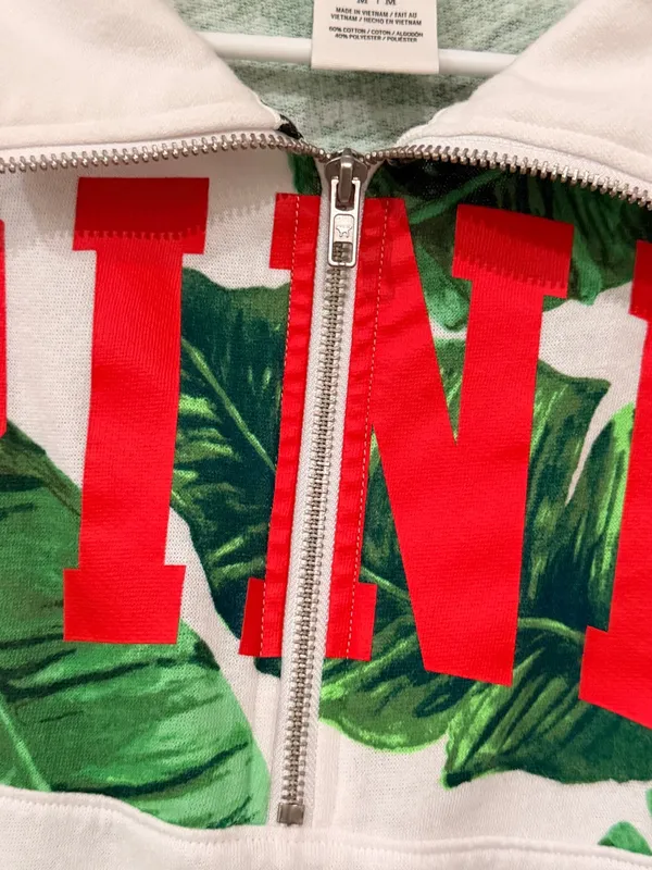 Victoria's Secret PINK White Pullover with Green and Red Accents - Image 3