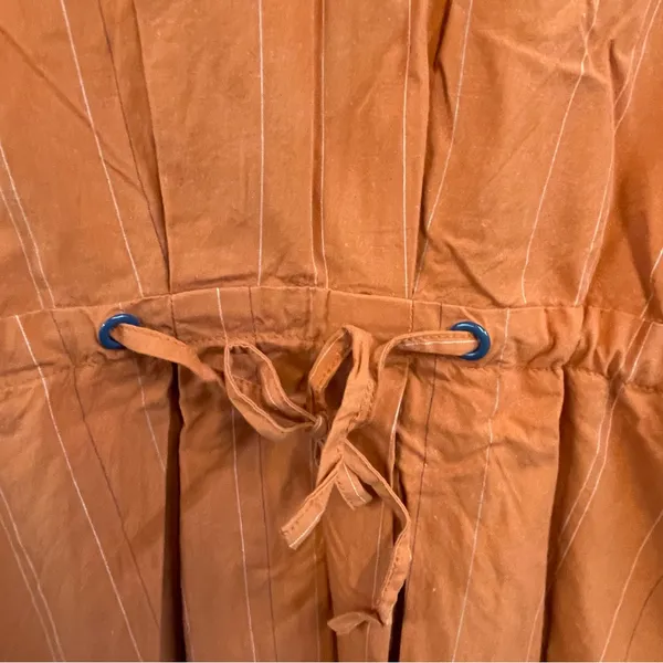 Y2K Utility Cargo Pinstripe Zip Up Roxy Orange Hooded Jacket Embroidered - Image 11