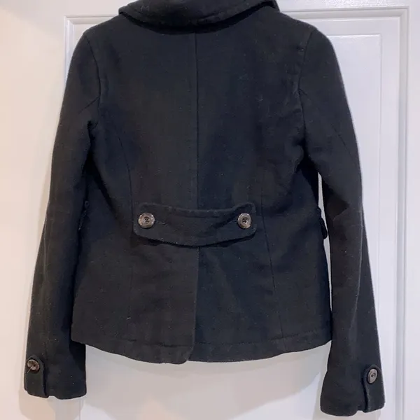 American Eagle black wool blend jacket coat size xsmall - Image 6