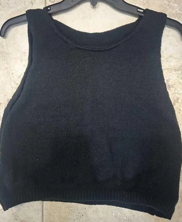 Boutique Black knit tank top - Image 2