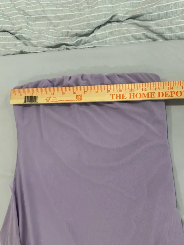 Hello Molly Social Status Strapless Mesh Frill Midi Dress‎ Lilac Medium - Image 7