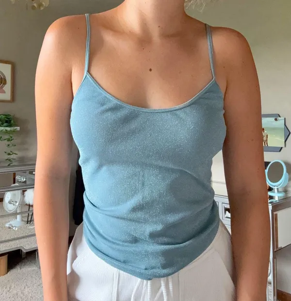 Shimmery Y2k Cami Tank Blue Size M - Image 2