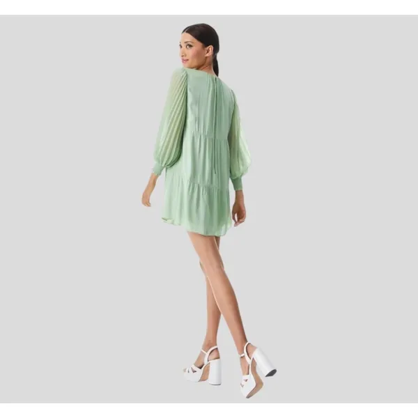 NWT Alice + Olivia Antonette‎ Crew Neck Mini Dress Color: Sea-foam Sz XS $465 - Image 3