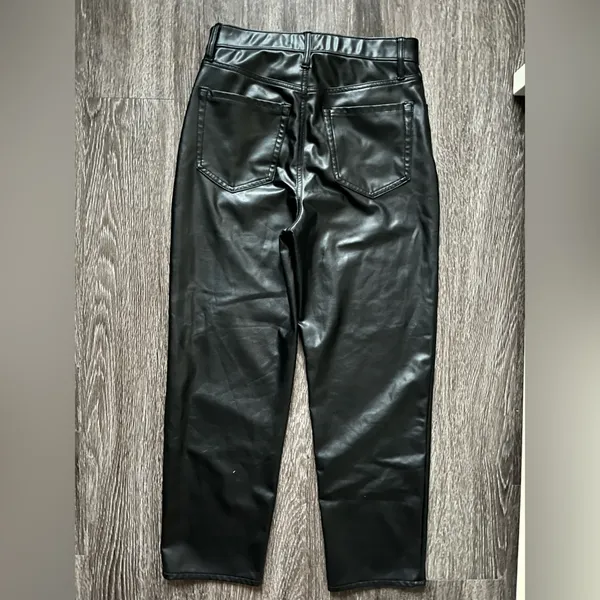 Abercrombie & Fitch Curve Love Vegan Leather Ankle Straight Pant - Image 4