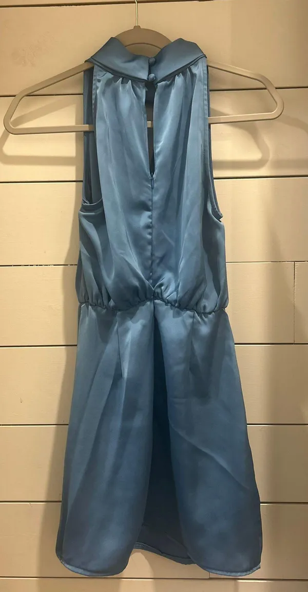 Hello Molly FANCY 'FIT SATIN MINI DRESS BLUE - Image 3