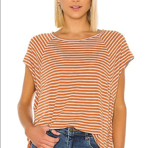 NWT Free People Halo Stripe Tee in Copper - Image 3