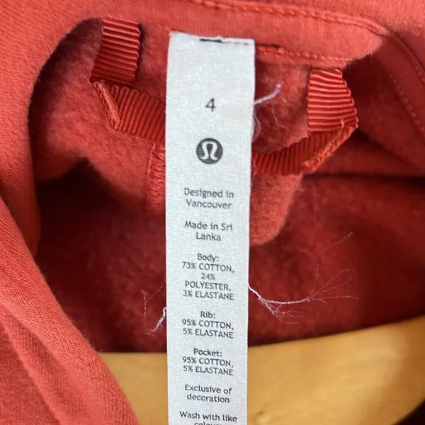 Lululemon Athletica Red Hoodie sweatshirt. Size 4 - Image 4