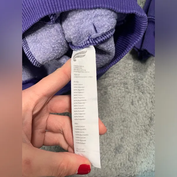Fabletics Purple Quarter-Zip Sweatshirt large - Image 6