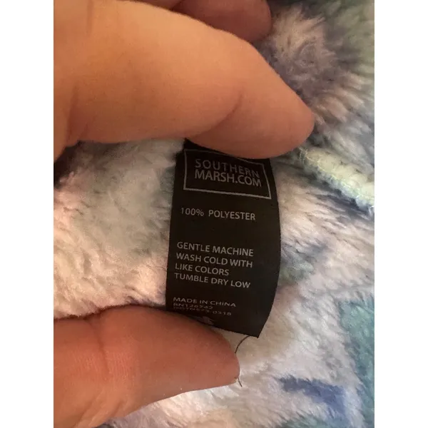 Southern Marsh Womens Blue Mint Mountain Print Fleece Snap Pullover Large Preppy - Image 4