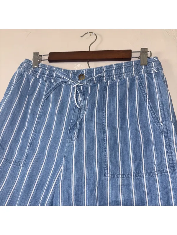 American Eagle Outfitters High-Waisted Striped Wide-Leg Crop Pants - Size 6 - Image 3