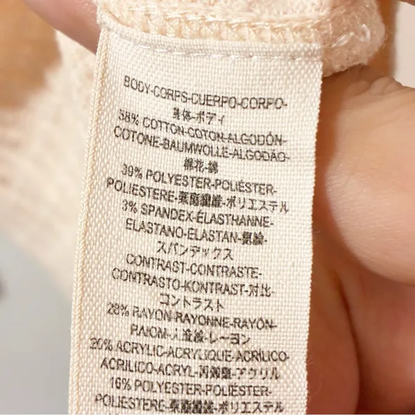Free‎ People Mixed Up Sweater Cuff Thermal Top Peach Size XS - Image 5