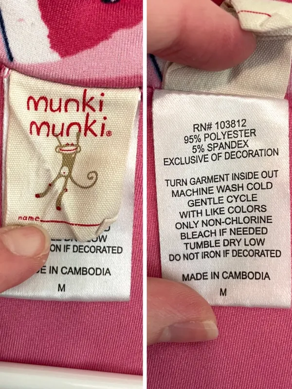 MUNKI MUNKI Pink White Blue Watermelon Fruit Print Short Sleeve Pajama SHIRT PJs - Image 5