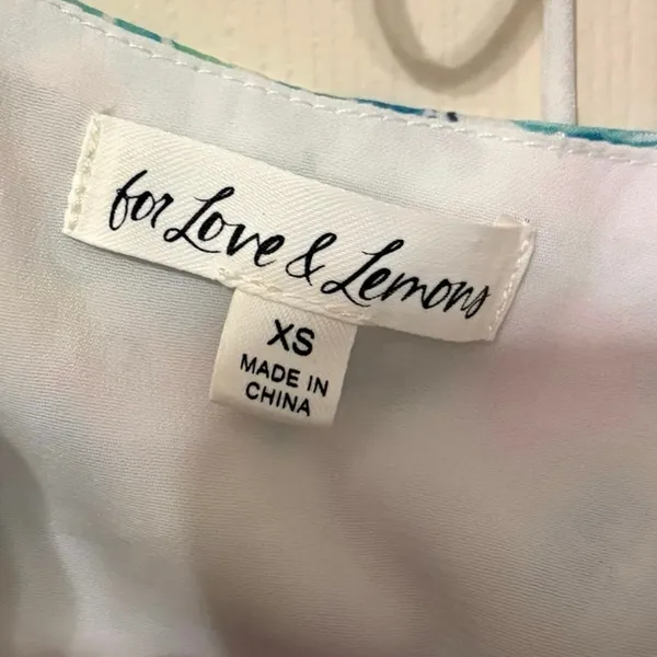 For Love & Lemons Multi Color Floral Claude Puff Sleeve Crop Top Size XS - Image 4