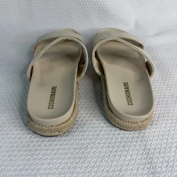Cushionaire Niles Cream Espadrille Platform Slide Sandals Womens 8.5W Beige - Image 3