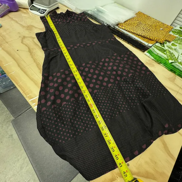 Who What Wear Dark Polka Dot Sleeveless Midi‎ Dress XXL Smocked Whimsical Retro - Image 13