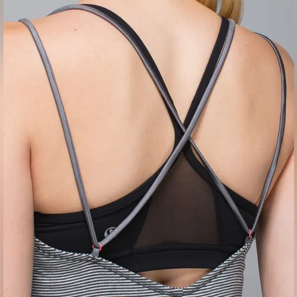 LULULEMON Breezy Tank in Divided Stripe Heathered Light to Dark Grey / Slate 2 - Image 6